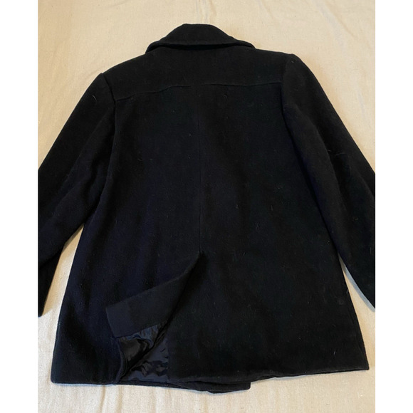 Vtg Larry Levine Petites Peacoat Womens Size 6P Black DoubleBreasted Wool Jacket - Picture 6 of 14